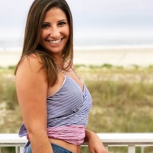 Do + Be Striped Tank crop wrap L (fits M)